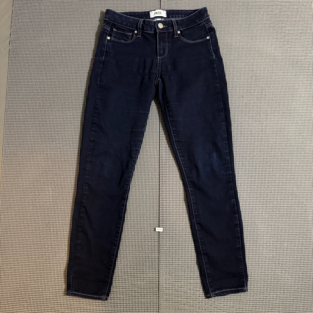 Paige Verdugo Ankle Dark Indigo Skinny Jeans Size 26 Mid Rise 5-Pocket